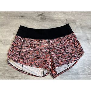 Lululemon Speed Up Short 2.5" Flash Pleat Orange Multi / Black Size‎ 6 Shorts